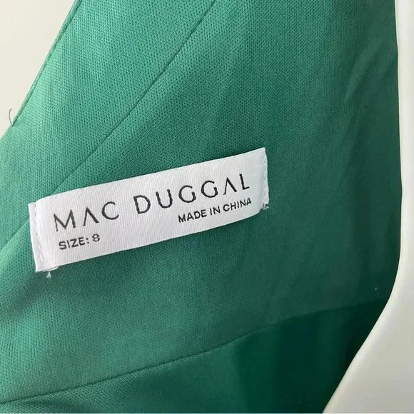 NWT Mac Duggal Satin Ruffled Asymmetrical Gown size 8 - Picture 5 of 9